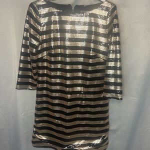 Gold & black New Year’s Eve dress